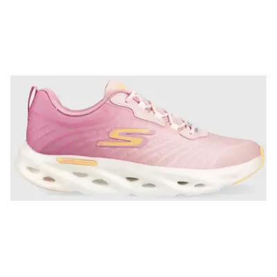 Běžecké boty Skechers 129497 GO RUN SWIRL TECH SPEED HEADWAY růžová barva