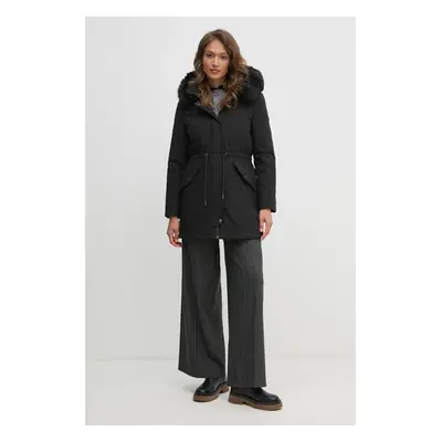 Parka Dkny dámská, černá barva, zimní, DLEMPT22