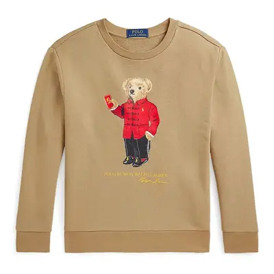 Dětská bavlněná mikina Polo Ralph Lauren zelená barva, s potiskem, 323961412002