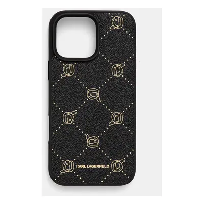 Obal na telefon Karl Lagerfeld iPhone 16 Pro Max 6.9 černá barva, KLHMP16XPGKHPHK