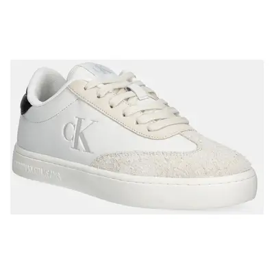 Kožené sneakers boty Calvin Klein Jeans CLASSIC CUPSOLE LOW bílá barva, YM0YM01272