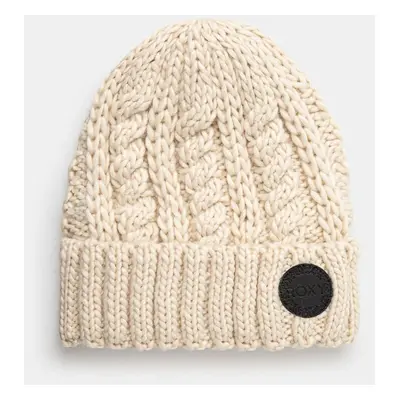 Čepice Roxy Tram Beanie béžová barva, z husté pleteniny, ERJHA04287