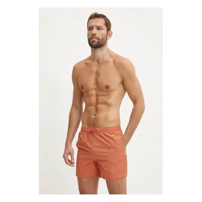 Plavkové šortky Calvin Klein oranžová barva, KM0KM01080