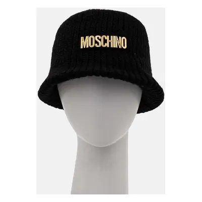 Klobouk z vlněné směsi Moschino černá barva, M3146 65417