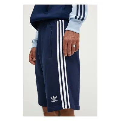 Bavlněné šortky adidas Originals 3-Stripes tmavomodrá barva, IM9424