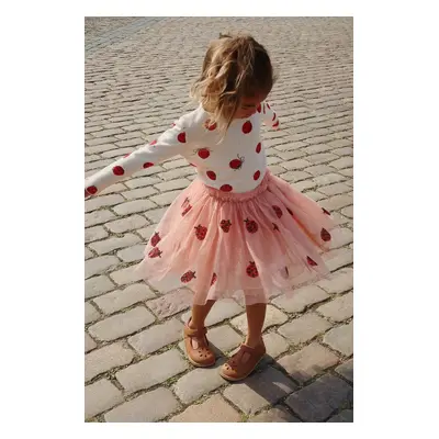 Dětská sukně Konges Sløjd YVONNE LADYBUG SKIRT oranžová barva, mini, áčková, KS102218