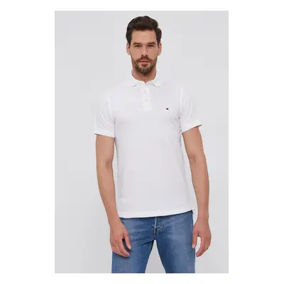 Polo tričko Tommy Hilfiger pánské, bílá barva, hladké, MW0MW17771