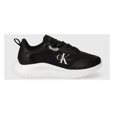 Sneakers boty Calvin Klein Jeans EVA RUNNER LOW LACE MIX ML WN černá barva, YW0YW01442