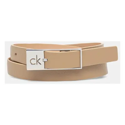 Kožený pásek Calvin Klein dámský, béžová barva, K60K612864