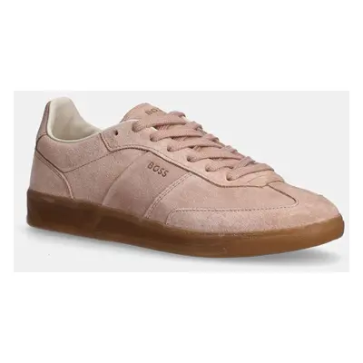 Semišové sneakers boty BOSS Brenta růžová barva, 50536645