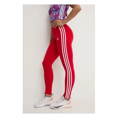 Legíny adidas Essentials dámské, červená barva, vzorované, IY4190