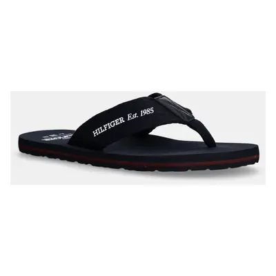 Žabky Tommy Hilfiger HILFIGER 85 BEACH SANDAL pánské, tmavomodrá barva, FM0FM05339