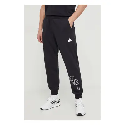 Tepláky adidas černá barva, s potiskem, IP4073