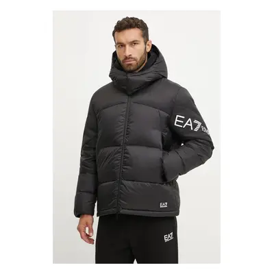 Péřová bunda EA7 Emporio Armani pánská, černá barva, zimní, PNEOZ.6DPB33