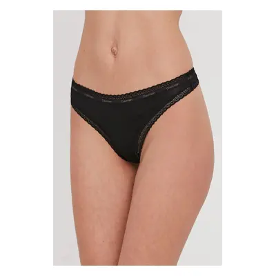 Tanga Calvin Klein Underwear černá barva, 000QD3763E