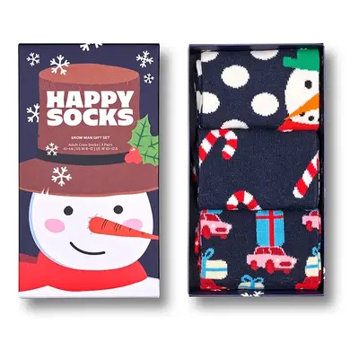 Ponožky Happy Socks GIFTBOX 3-pack tmavomodrá barva, P001740