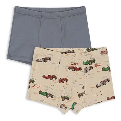 Dětské boxerky Konges Sløjd BASIC 2 PACK BOY BOXERS GOTS 2-pack béžová barva, KS101405