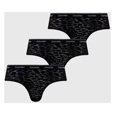 Kalhotky brazilky Calvin Klein Underwear 3-pack černá barva, 000QD5225E