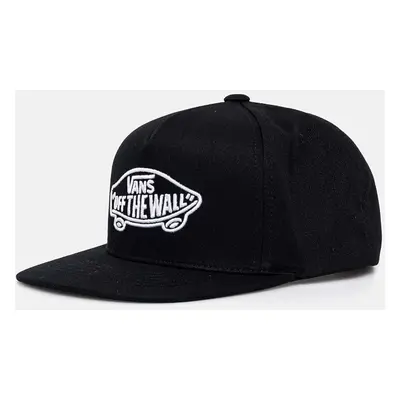 Dětská bavlněná kšiltovka Vans Classicans Snapback černá barva, s aplikací, VN000J4VBLK1