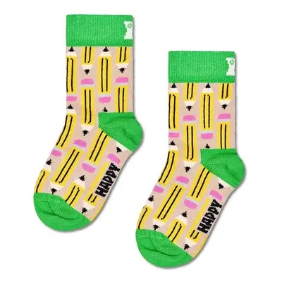 Dětské ponožky Happy Socks Kids Pen Sock zelená barva, P001461