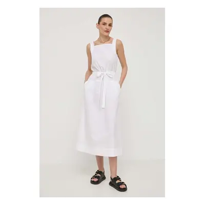 Bavlněné šaty Max Mara Leisure bílá barva, midi, 2416221068600