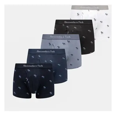 Boxerky Abercrombie & Fitch 5-pack pánské, tmavomodrá barva