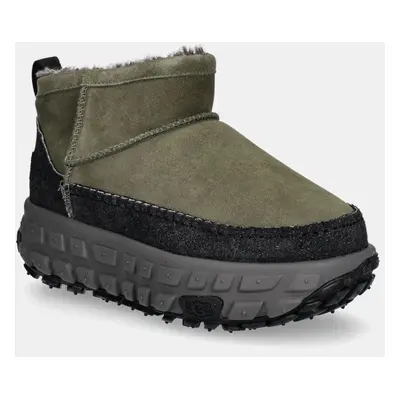 Semišové sněhule UGG Venture Daze Ultra Mini zelená barva, 1158200-BLVC