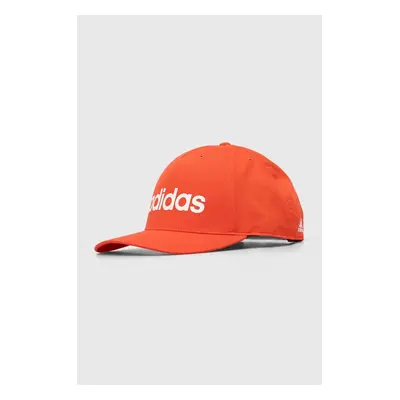 Kšiltovka adidas červená barva, s potiskem, IR7907