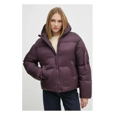 Bunda Alpha Industries dámská, fialová barva, zimní, 148006