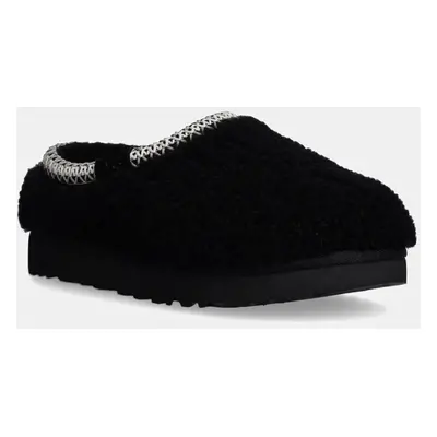 Pantofle UGG Tasman Maxi Curly černá barva, 1158356-BLK