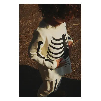 Dětská tepláková souprava Konges Sløjd HALLOWEEN SKELETON SET béžová barva, KS102184