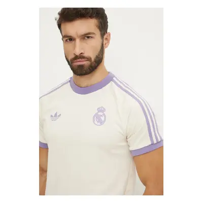 Tričko adidas Originals Real Madrid béžová barva, IY0057