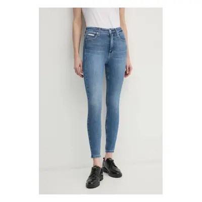 Džíny Calvin Klein Jeans dámské, modrá barva, J20J224522