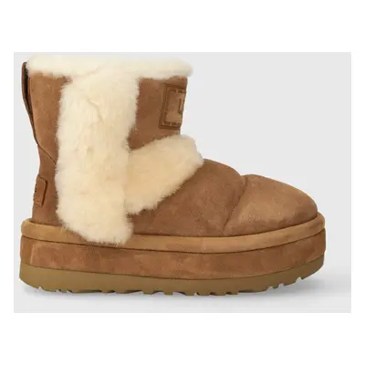 Semišové sněhule UGG Classic Chillapeak hnědá barva, 1144046