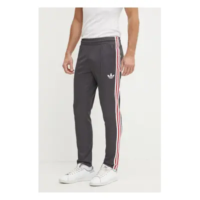 Tepláky adidas Originals Manchester United Beckenbauer Track Pant šedá barva, s aplikací, IY0044