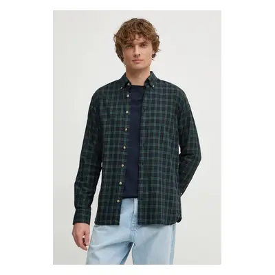 Bavlněná košile Hackett London tmavomodrá barva, regular, s límečkem button-down, HM3010048