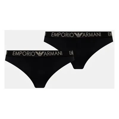 Tanga Emporio Armani Underwear 2-pack černá barva, 163333 4F235