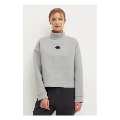 Mikina The North Face Mock Neck Sweatshirt dámská, šedá barva, melanžová, NF0A89C1EC41