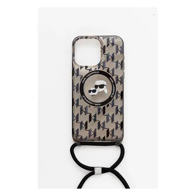 Obal na telefon Karl Lagerfeld iPhone 15 Pro Max 6.7" černá barva, KLHMP15XHCKCKLCK