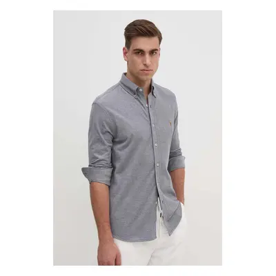 Bavlněná košile Polo Ralph Lauren tmavomodrá barva, regular, s límečkem button-down, 710932545