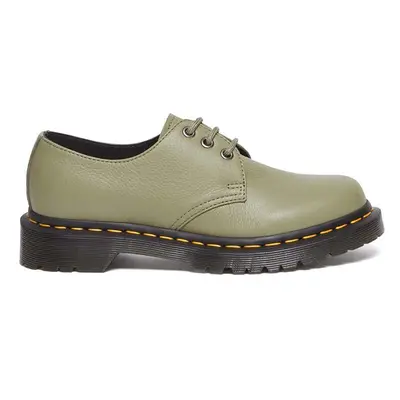 Kožené polobotky Dr. Martens 1461 dámské, zelená barva, na plochém podpatku, DM31696357