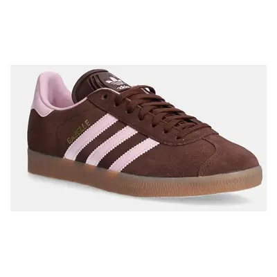 Semišové sneakers boty adidas Originals GAZELLE hnědá barva, JH5666