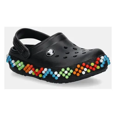 Dětské pantofle Crocs CROCBAND COLORFUL LIGHTS CLOG černá barva, 210467