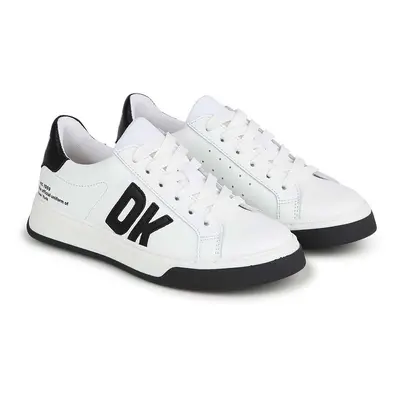 Dětské kožené sneakers boty Dkny bílá barva