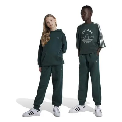 Dětské tepláky adidas Originals SWEATPANTS zelená barva, s aplikací, IY9537