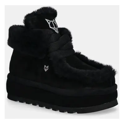 Semišové sněhule Naked Wolfe Bambi černá barva, Bambi Suede Shearling Black