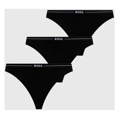 Tanga BOSS 3-pack černá barva, 50510030