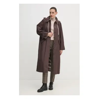 Kabát Barbour X Alexa Natalie Trench Coat dámský, hnědá barva, přechodný, LWB0907