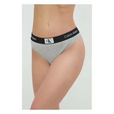 Tanga Calvin Klein Underwear šedá barva, 000QF7221E