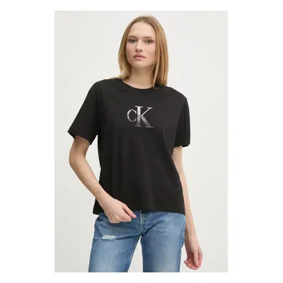 Tričko Calvin Klein Jeans černá barva, J20J224798